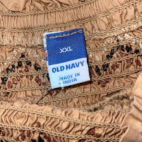 Old Navy‎ Smocked Off the Shoulder Top Blouse Size XXL Brown - Picture 6 of 9